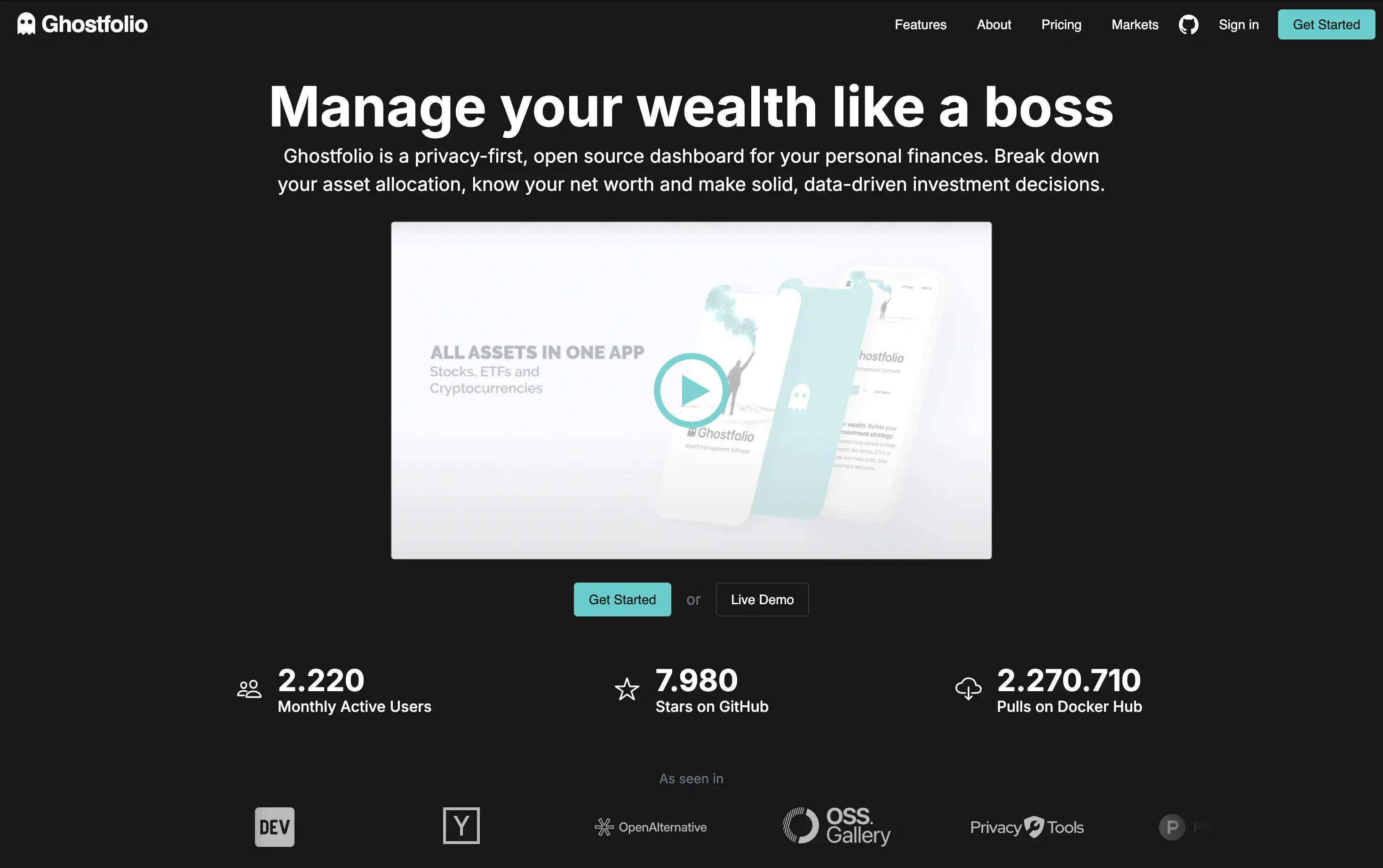 ghostfolio Interface