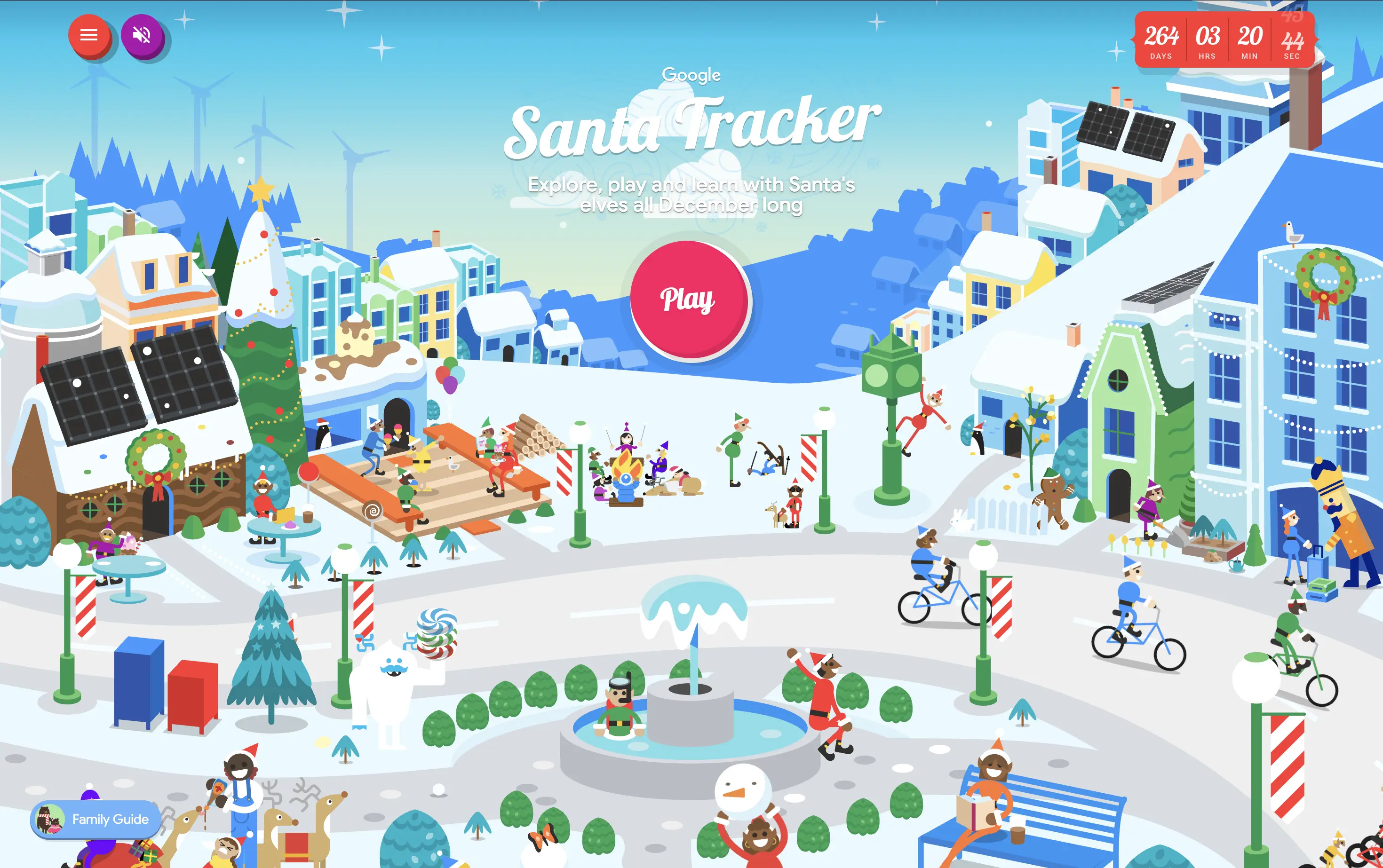Google Santa Tracker Interface
